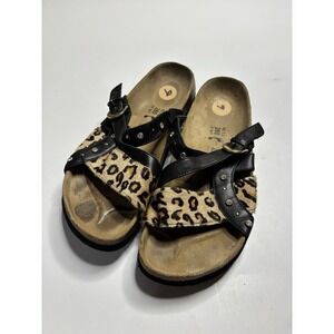 BETULA Birkenstock Arizona Black Leopard Bejeweled Women's Size 9 EU 40